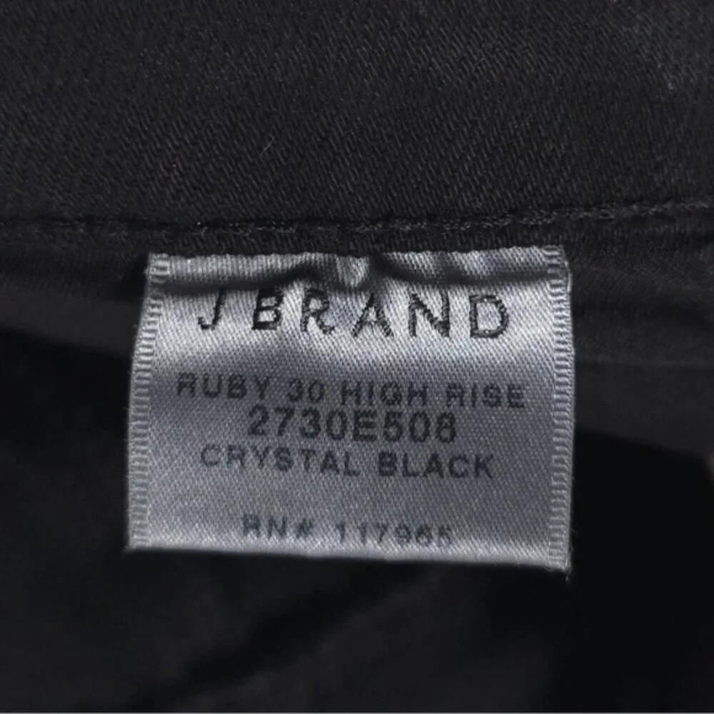 NWT J BRAND RUBY 30 HIGH RISE CIGARETTE CRYSTAL BLACK‎ Jeans USA🇺🇸MADE Size 26